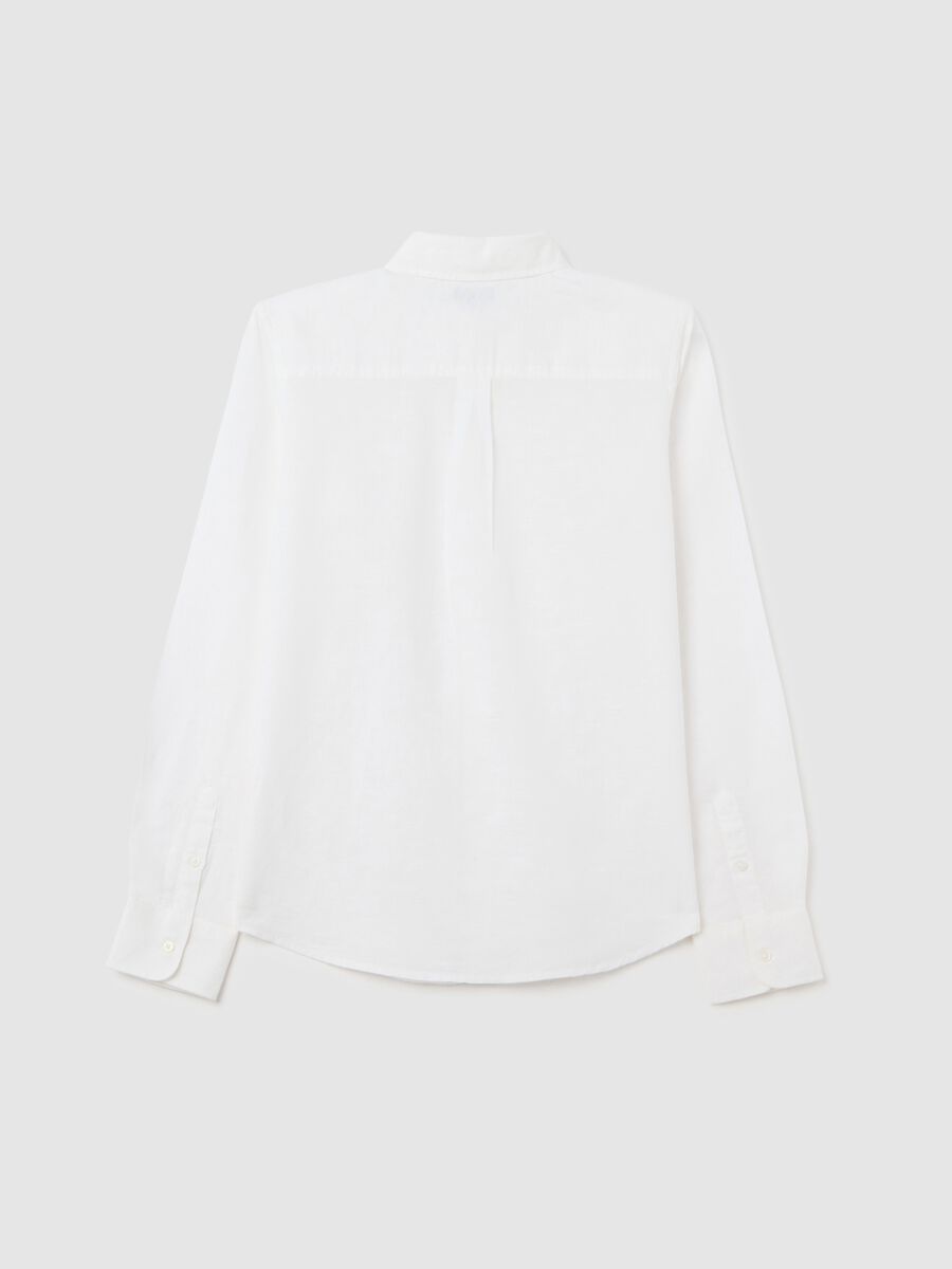 Camicia bianca in lino e cotone_4