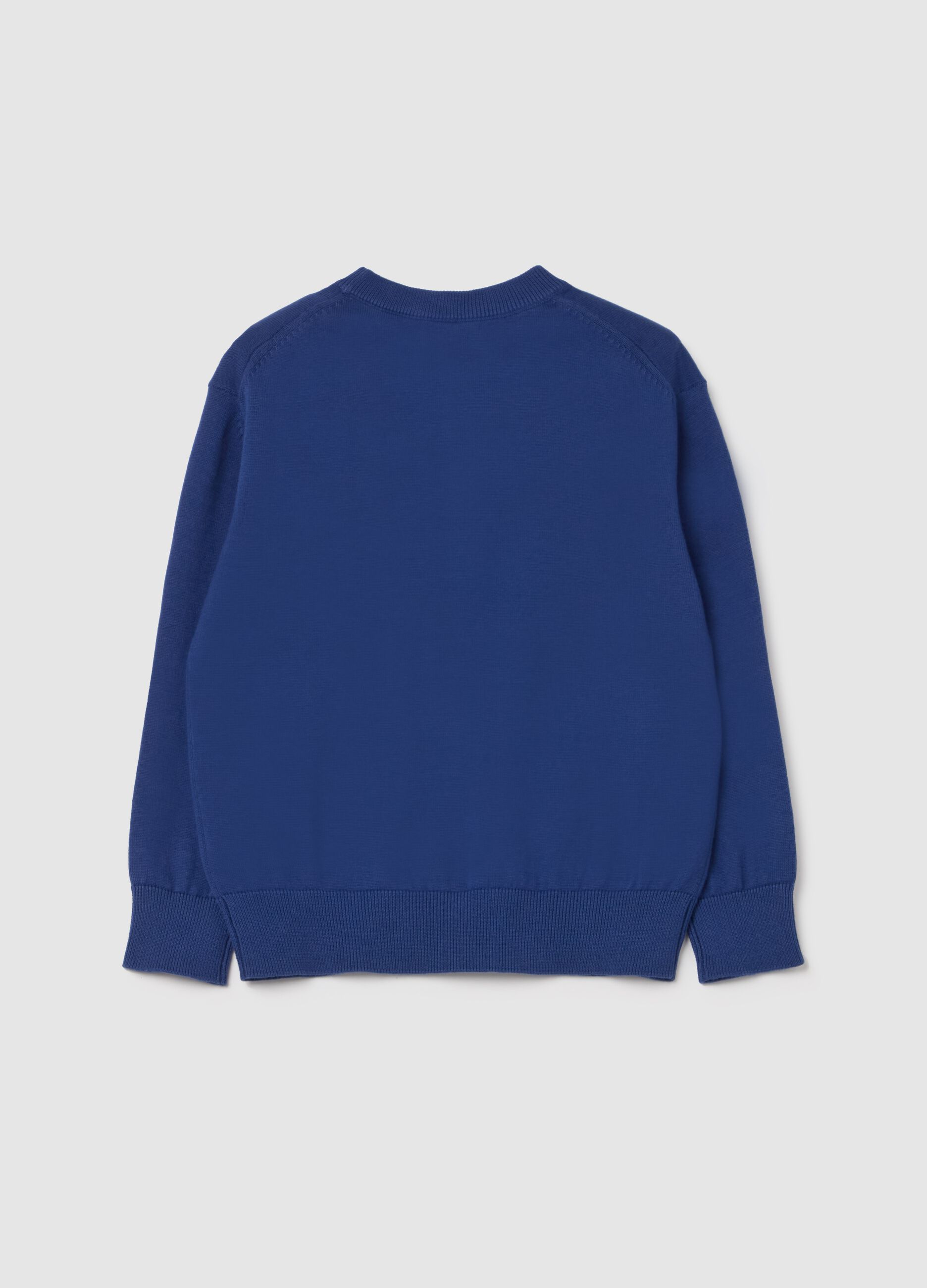 Solid colour cotton pullover