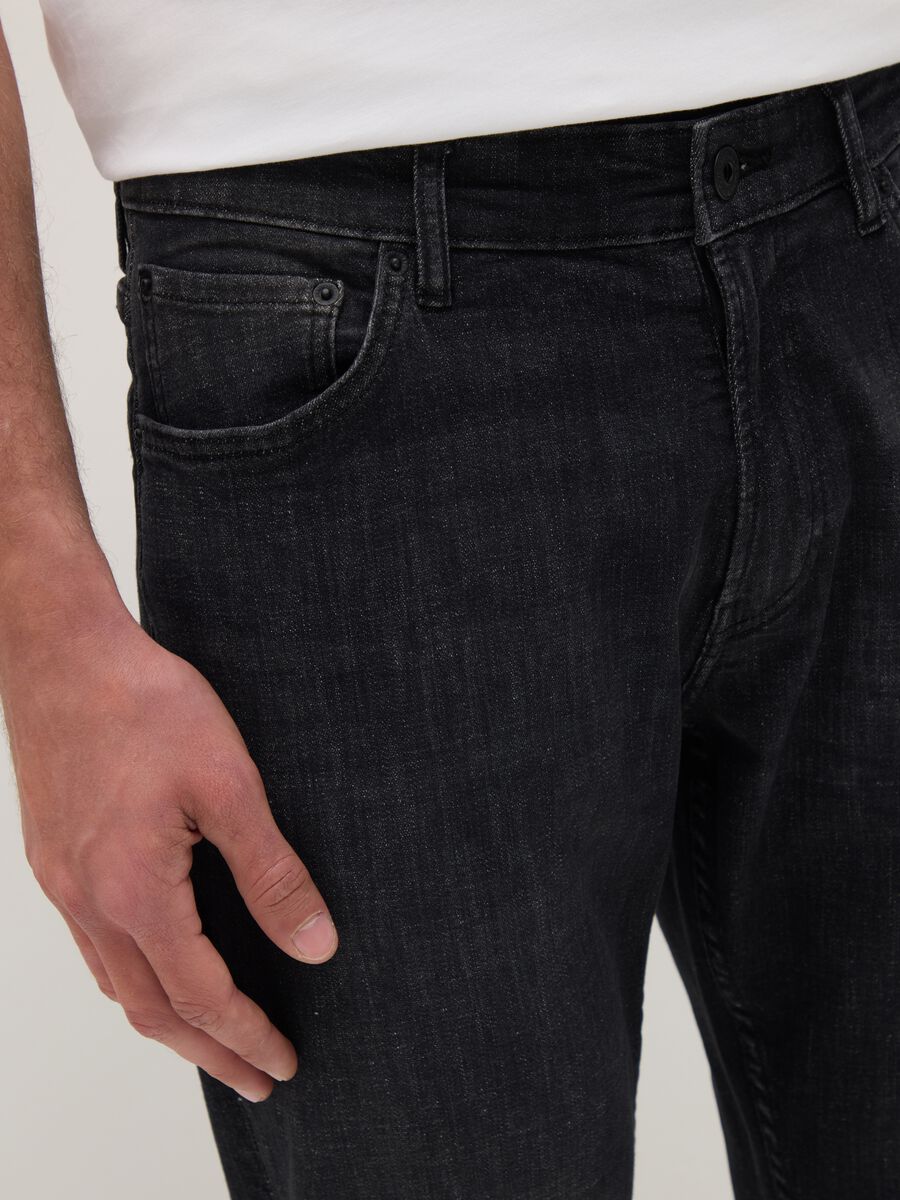 Black stretch cotton jeans comfort fit_3