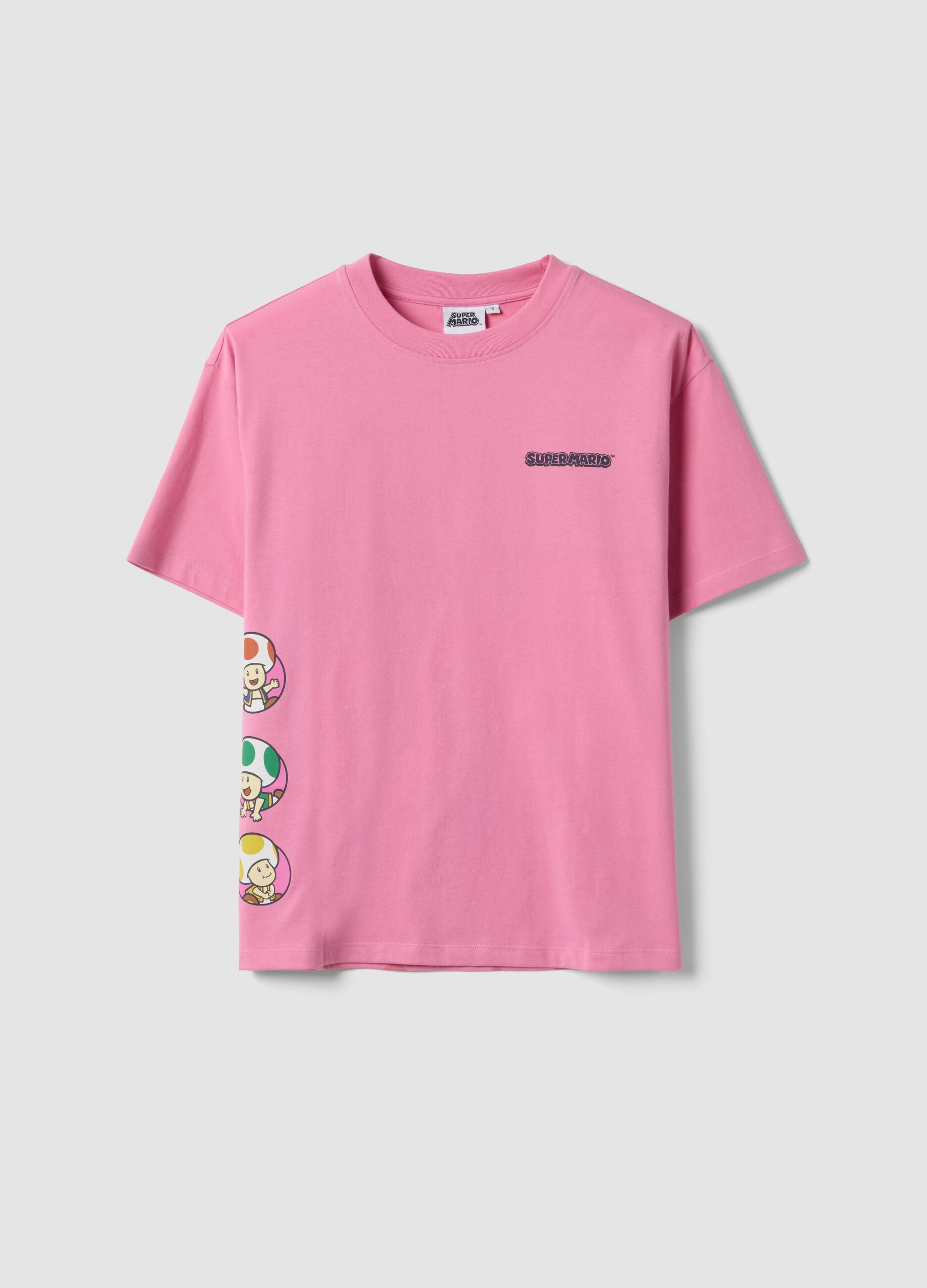Pink short-sleeved pure cotton T-shirt