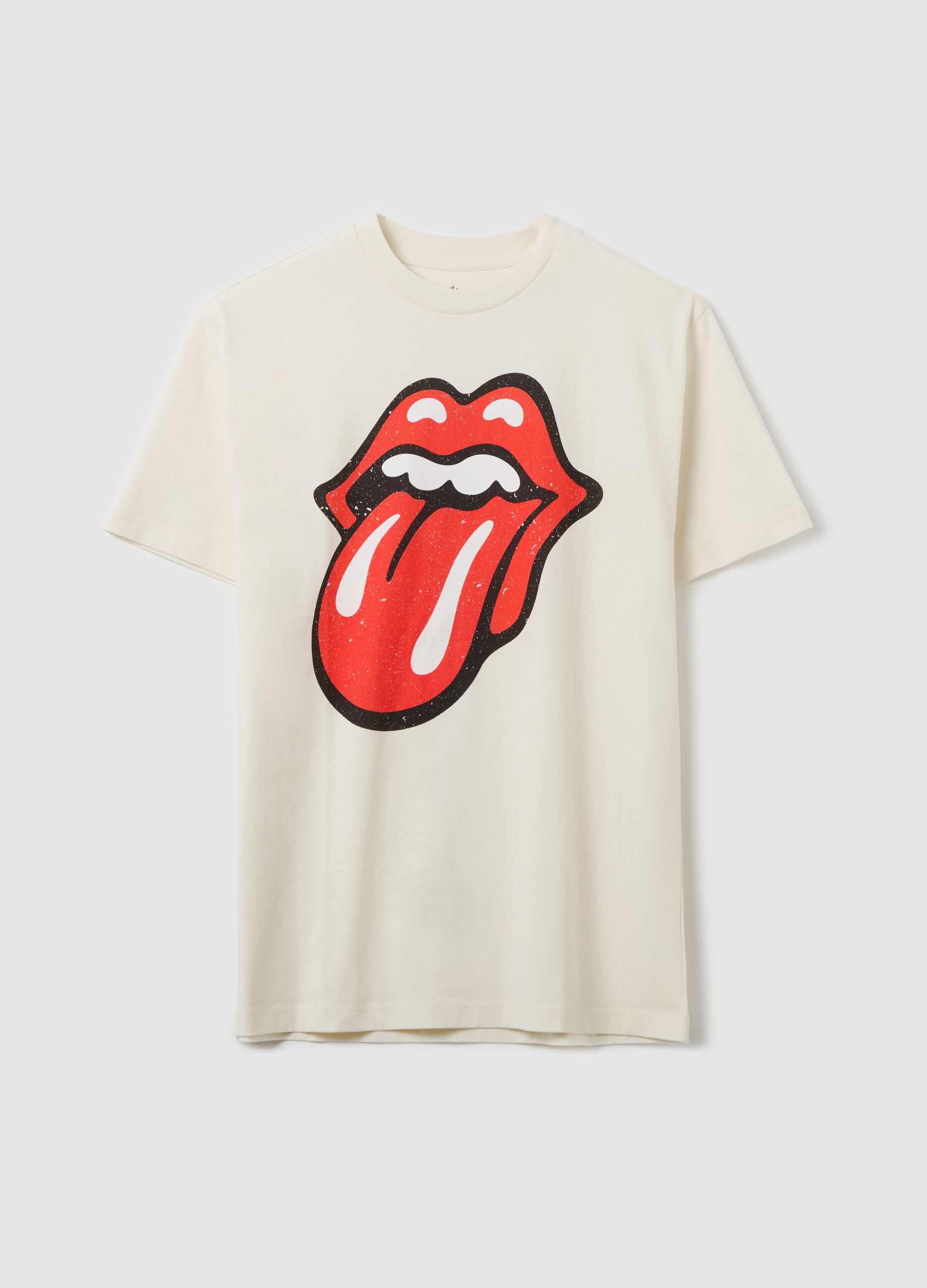 Cotton T-shirt with The Rolling Stones print