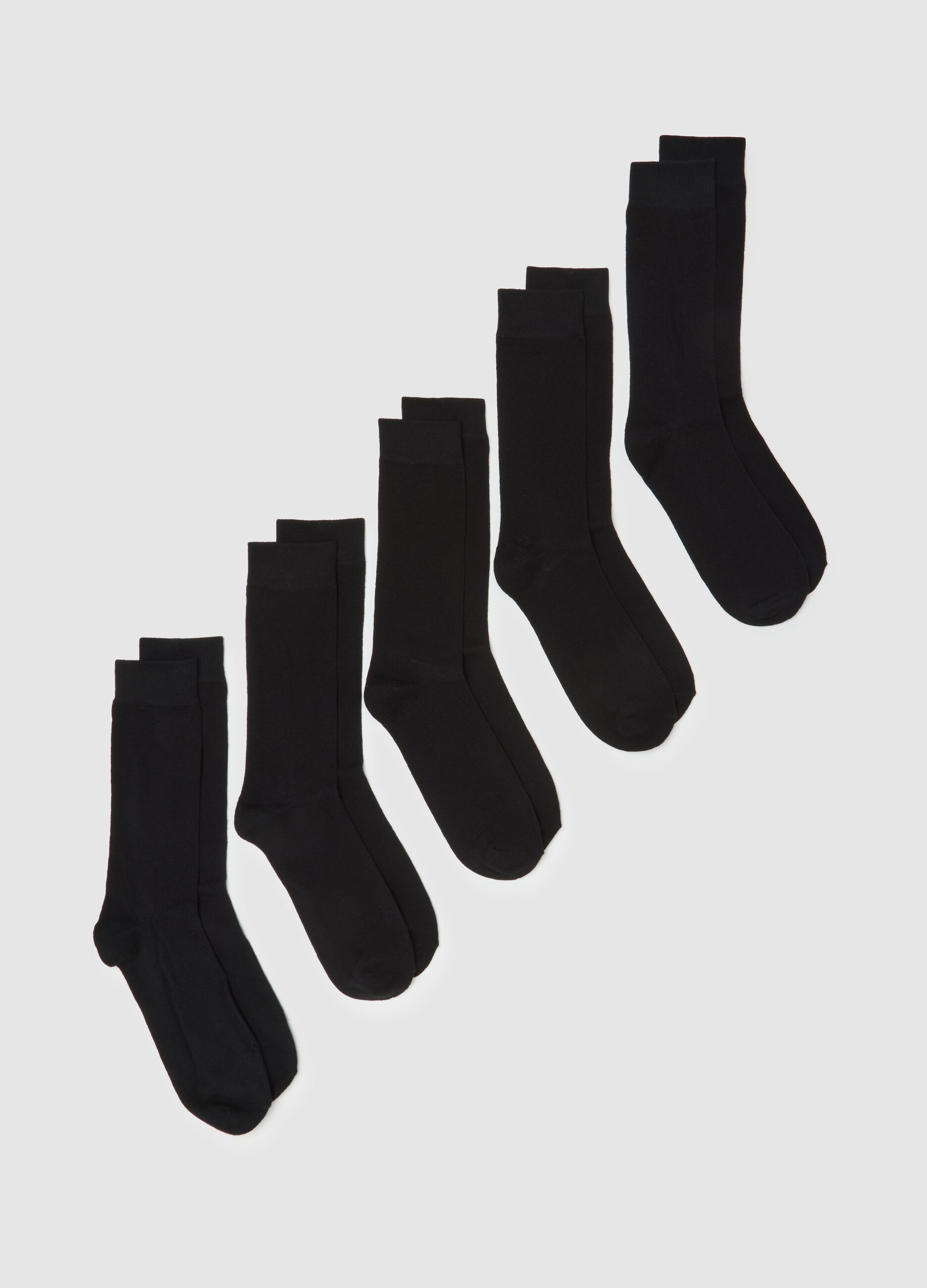 Black cotton blend sock multipack