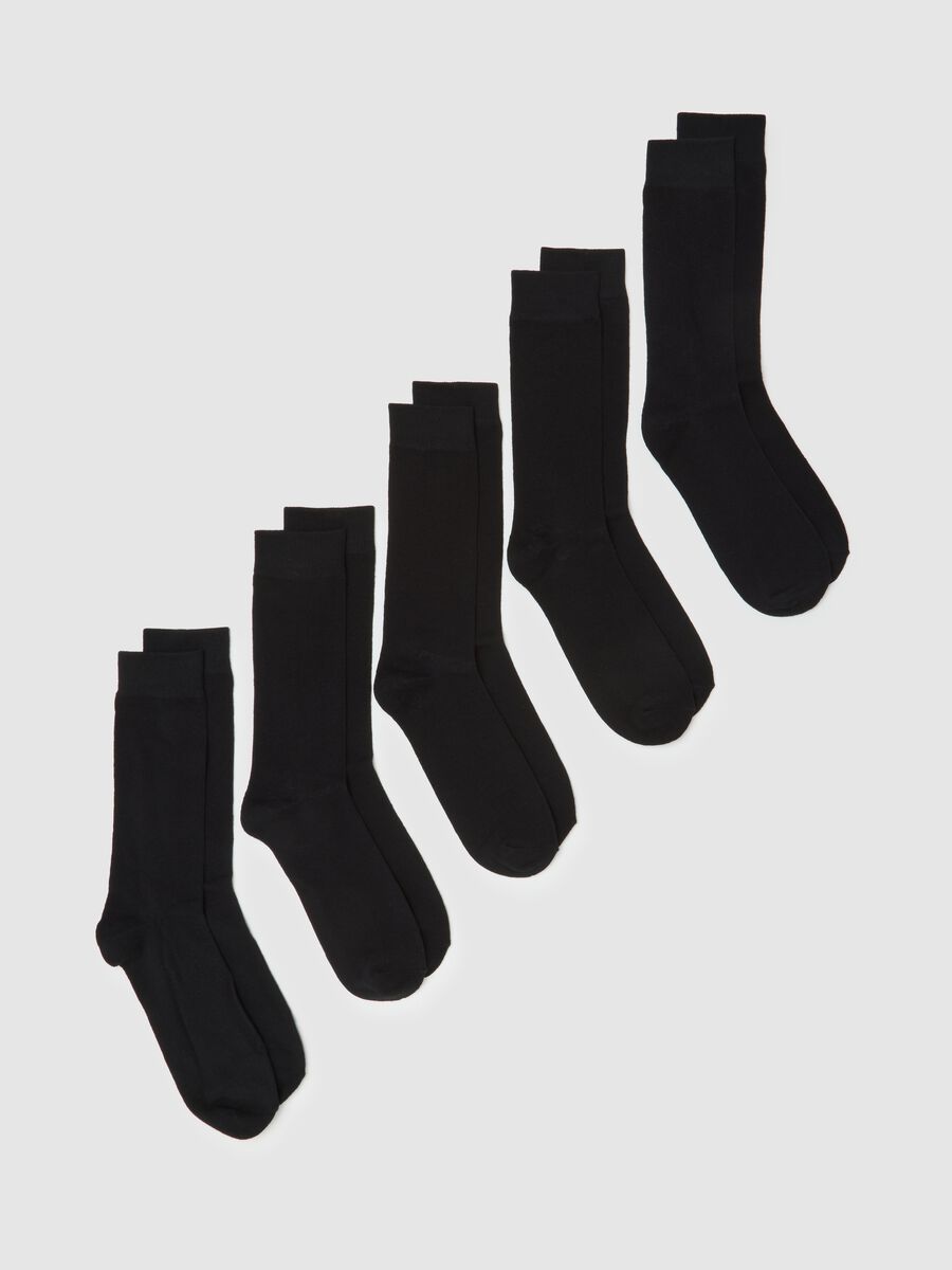 Black cotton blend sock multipack_0