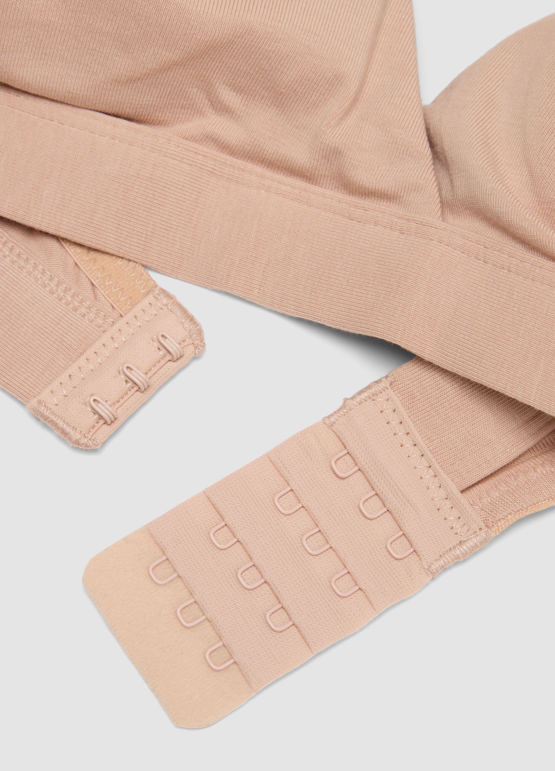 Beige organic cotton and stretch viscose triangle bra