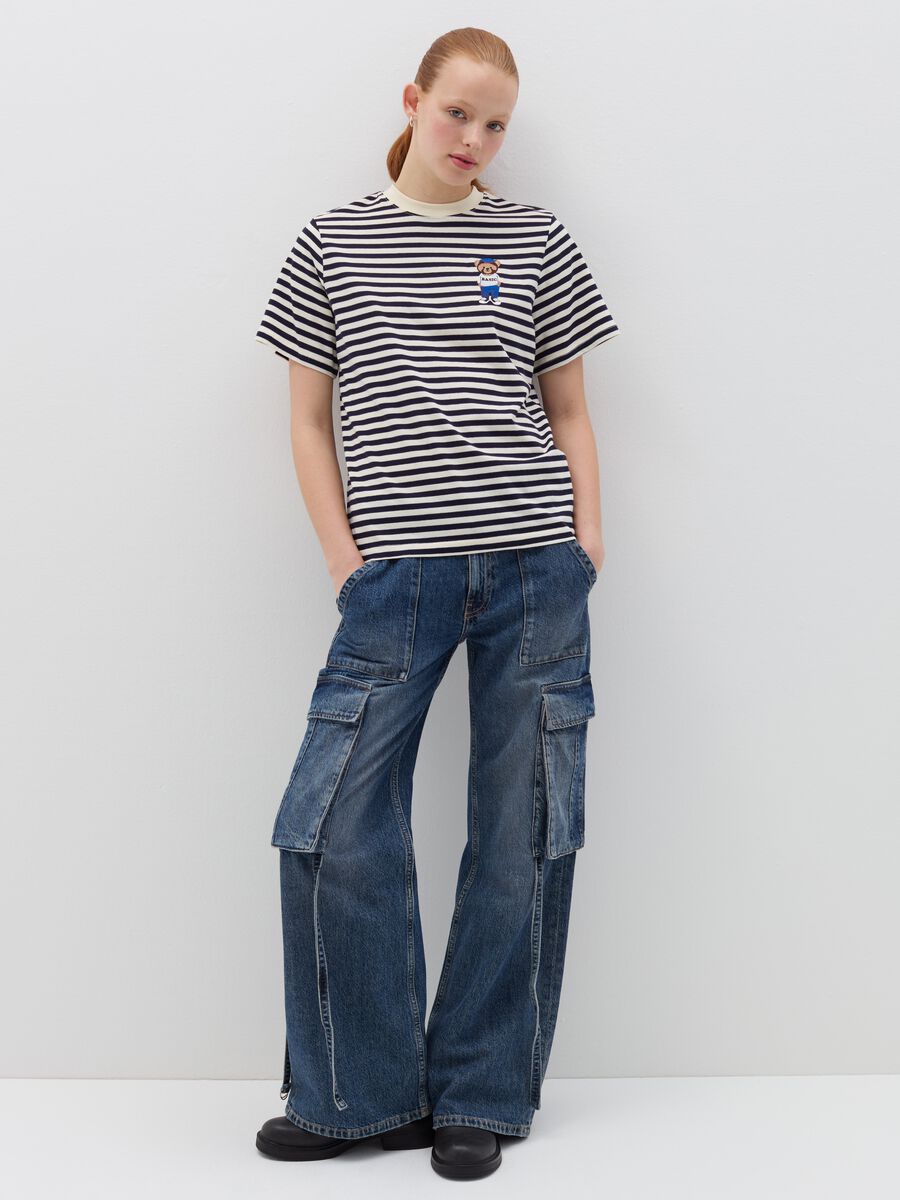 Striped T-shirt with embroidery_1