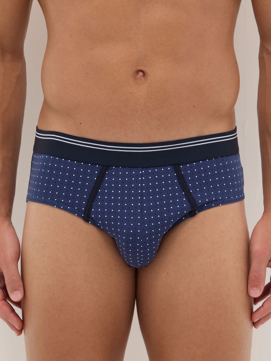 Tripack slip multicolor a pois in cotone elasticizzato regular fit_1