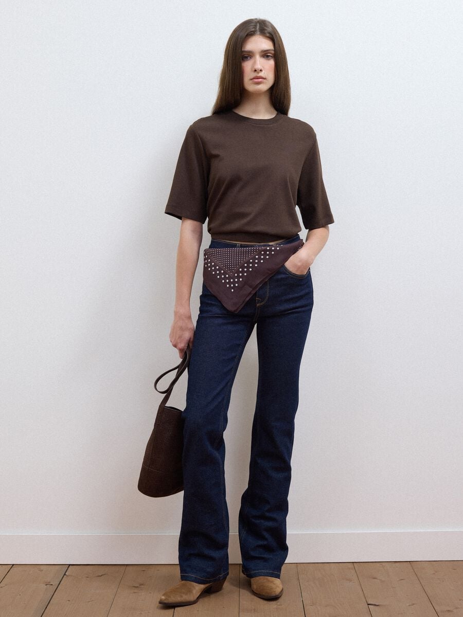 Brown boxy-fit T-shirt in a cotton&ndash;viscose blend_2