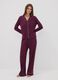 Purple pure viscose pyjamas with V-neck and contrast piping_0