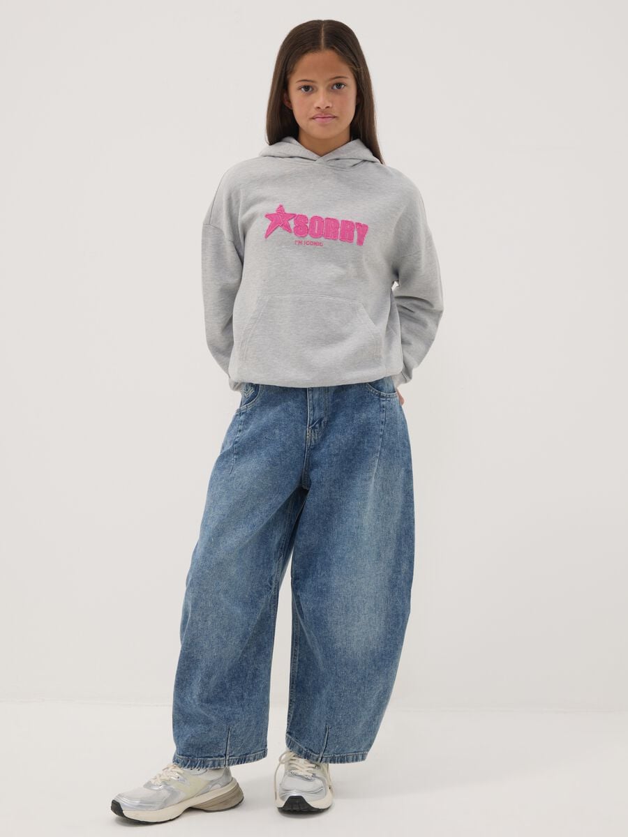 Pure cotton denim balloon-fit jeans for girls_1