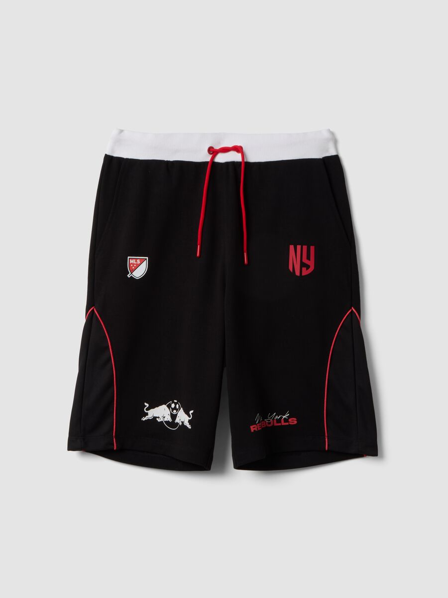 Black cotton-blend sports shorts, regular fit_0