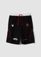 Black cotton-blend sports shorts, regular fit_0