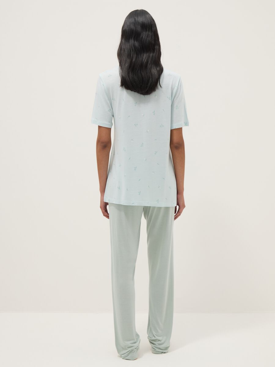 Blue pure viscose pyjamas regular fit_2