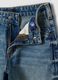 Jeans blu in puro cotone straight fit con passanti per bambina_2