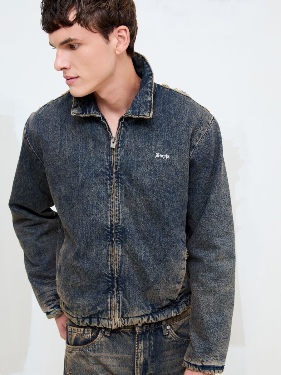 Denim Padded Jacket Vintage Dark Blue_1