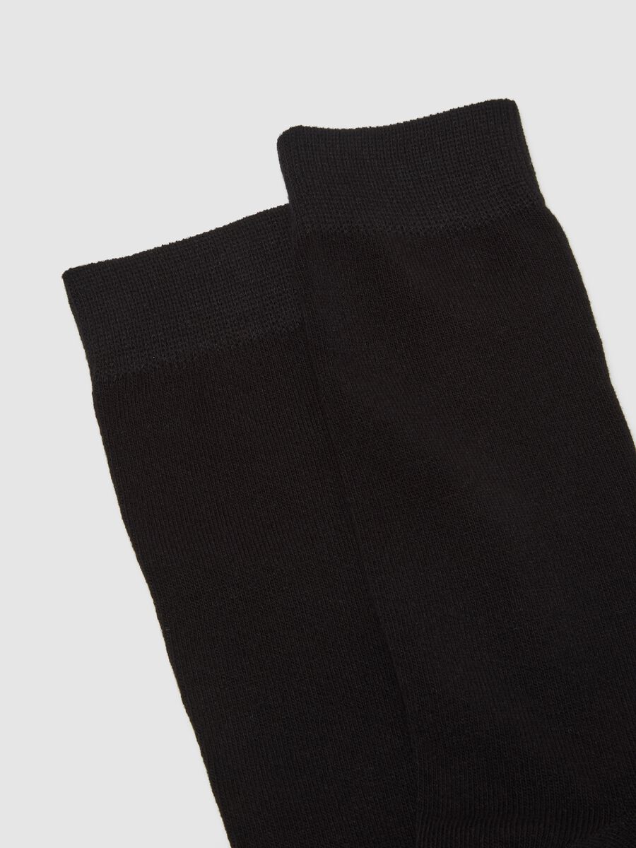 Pack of three black stretch cotton socks_1