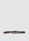 Brown braided belt with beads and decorative stones_0