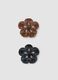 Brown and black floral hair clip set_0