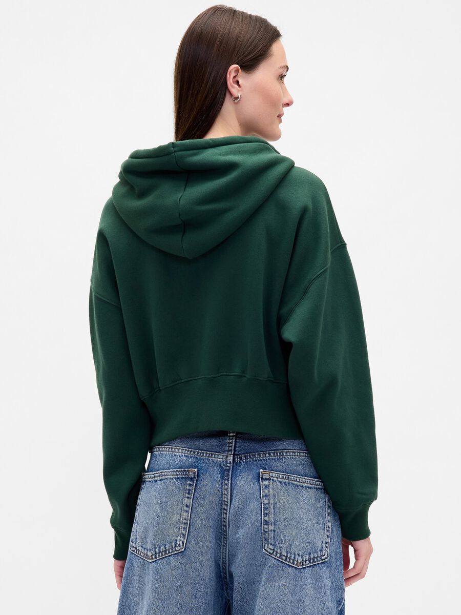 Green Knitted Hoodie with Zip_1