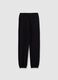 Girls' black pure cotton regular fit trousers_0