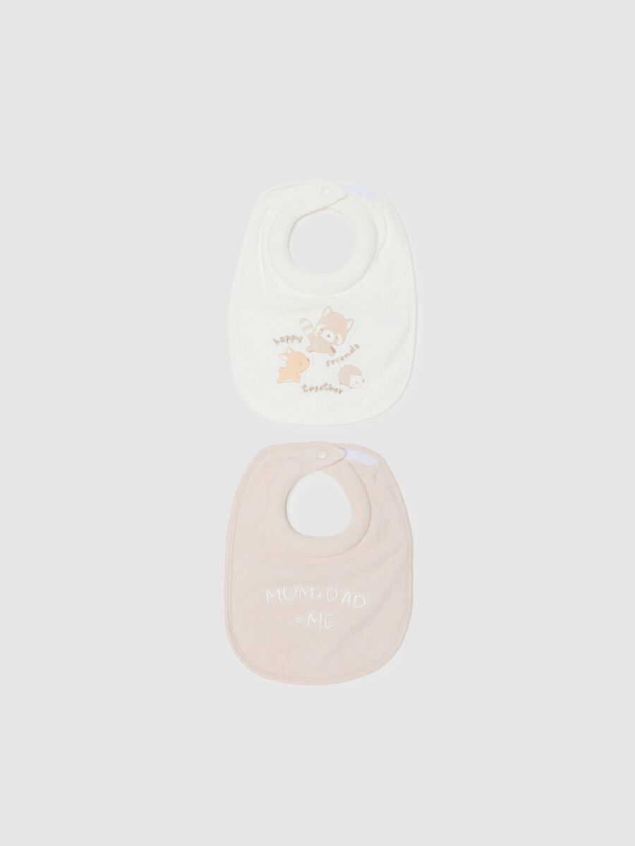 Bipack di bavette da neonata in puro cotone multicolor_0