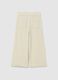 Girls' Beige Velvet Wide Leg Trousers_5