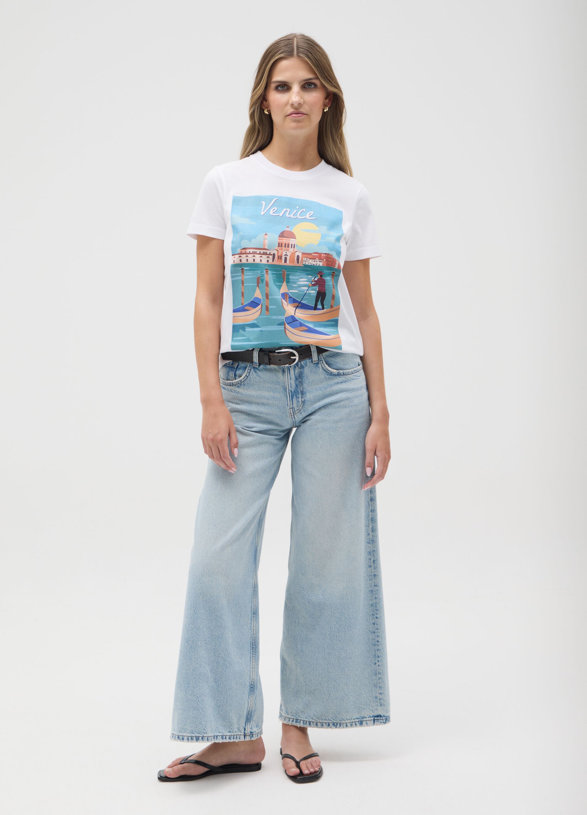 Women's pure cotton white T-shirt