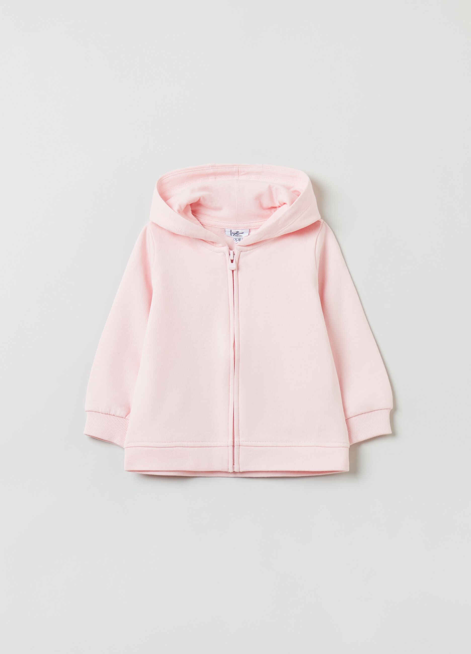 Full-zip in cotone con cappuccio