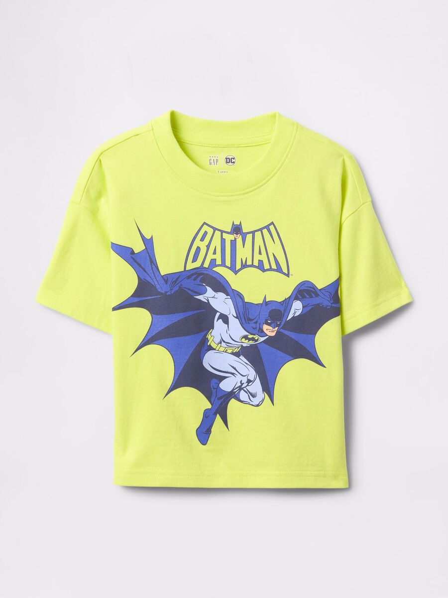 Yellow cotton T-shirt with Batman print_0