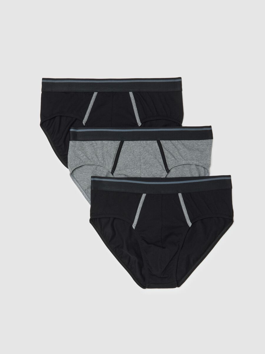 Multicolour regular fit stretch cotton tripack briefs_4