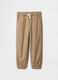 Brown stretch cotton joggers_1