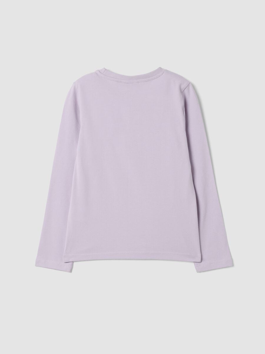 Purple stretch cotton T-shirt with K-Pop Demon Hunters print_1