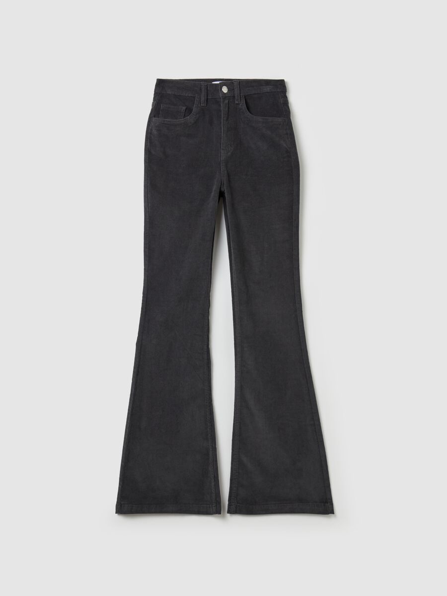 Flare-fit trousers in corduroy_4