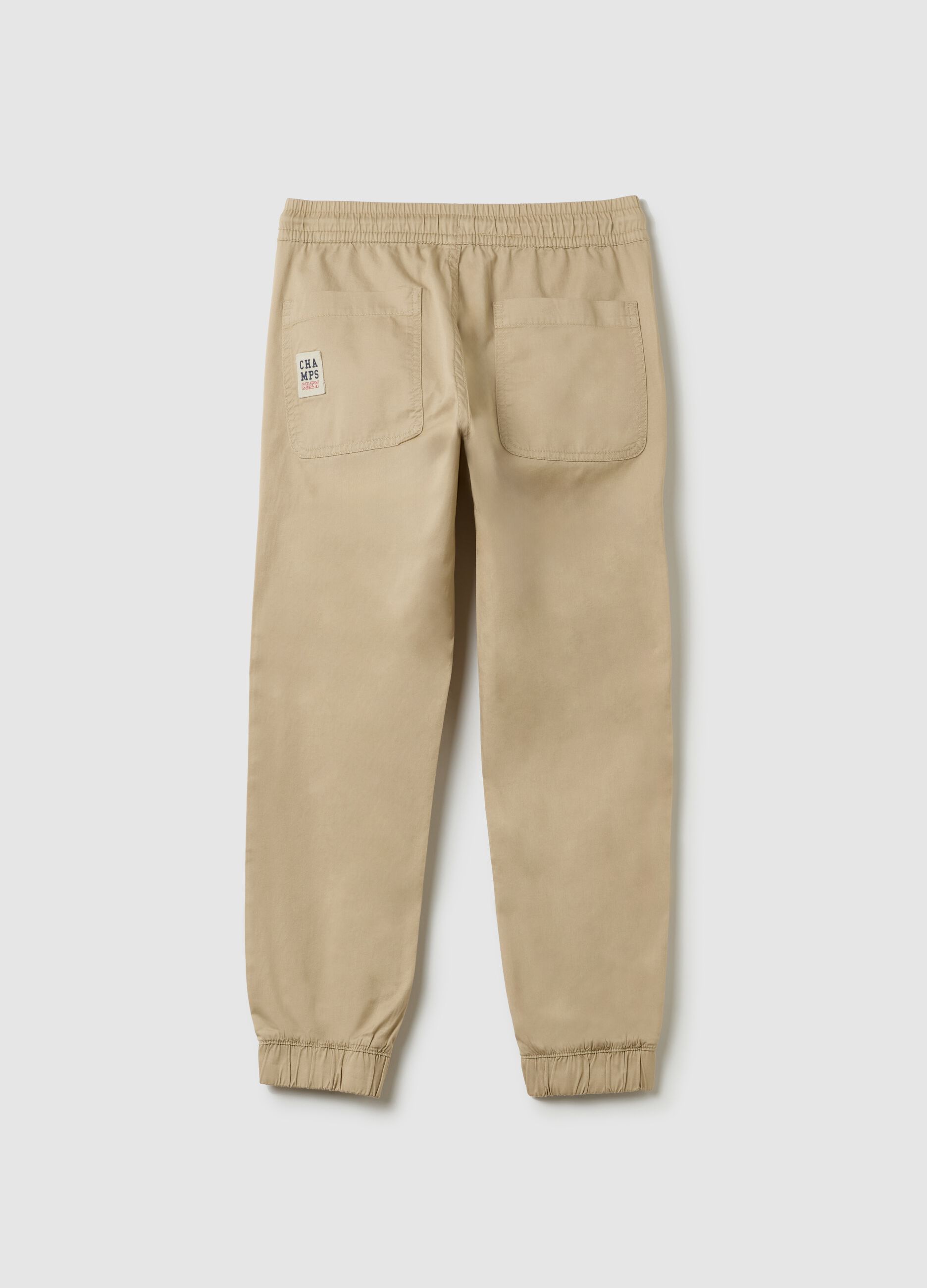 Canvas chino joggers with drawstring