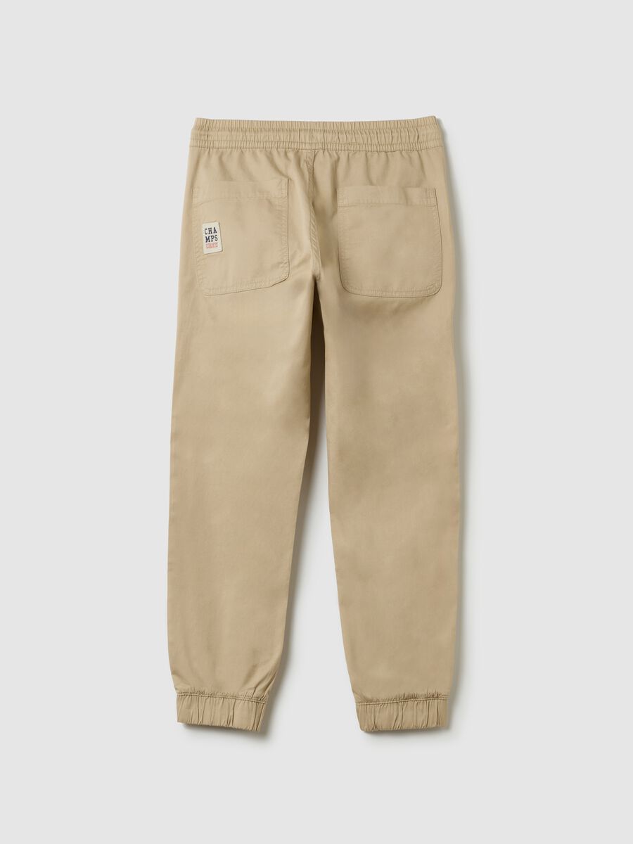 Joggers chino in tela con coulisse _4