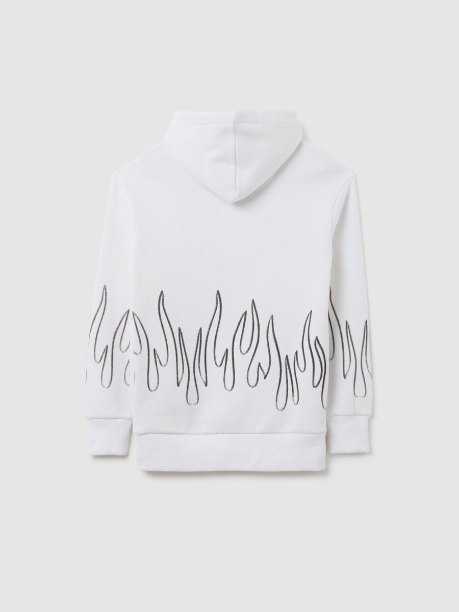 White children's cotton blend sweatshirt regular fit with print_4