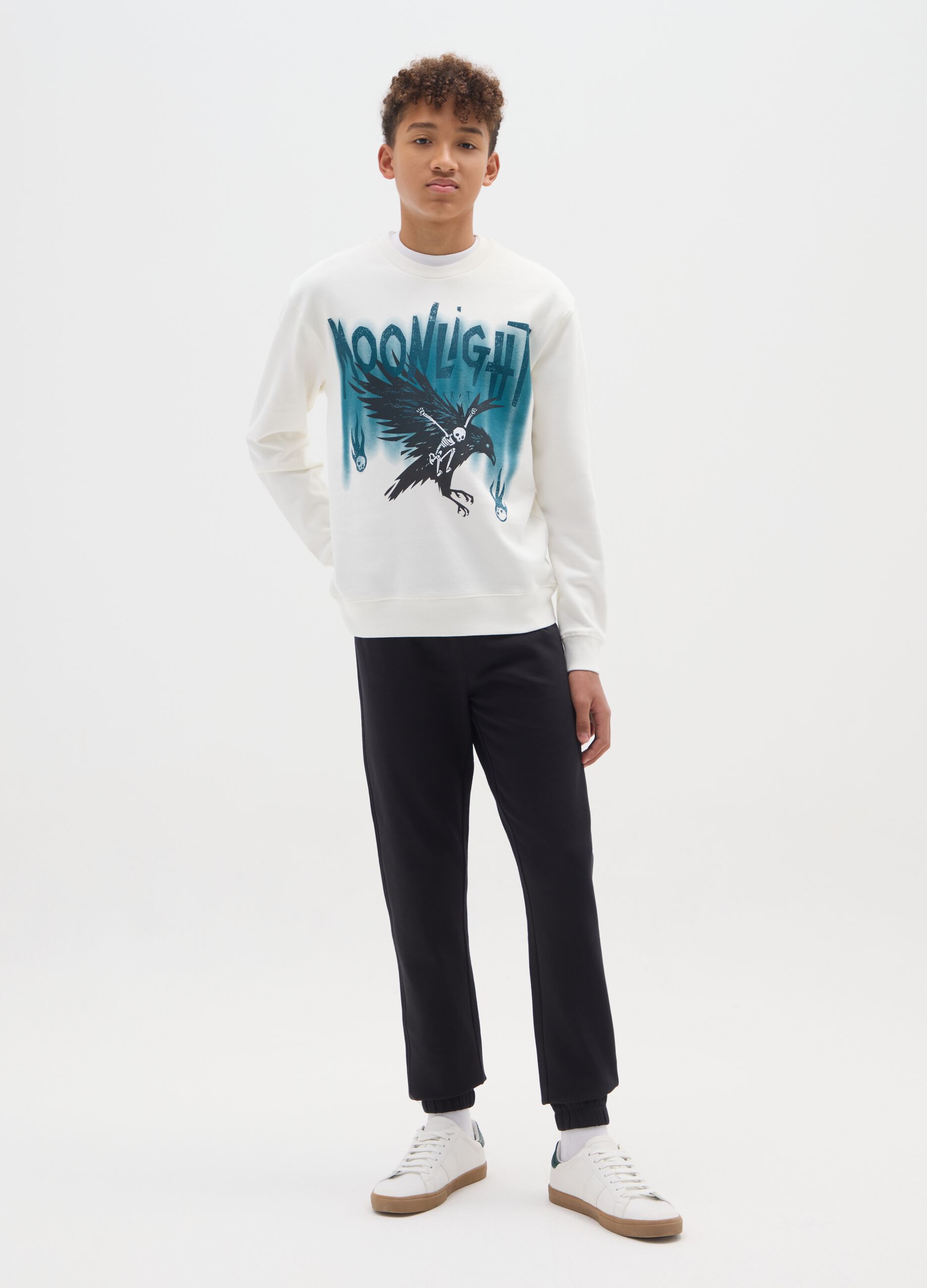 Boys' black pure cotton jogger trousers - regular fit