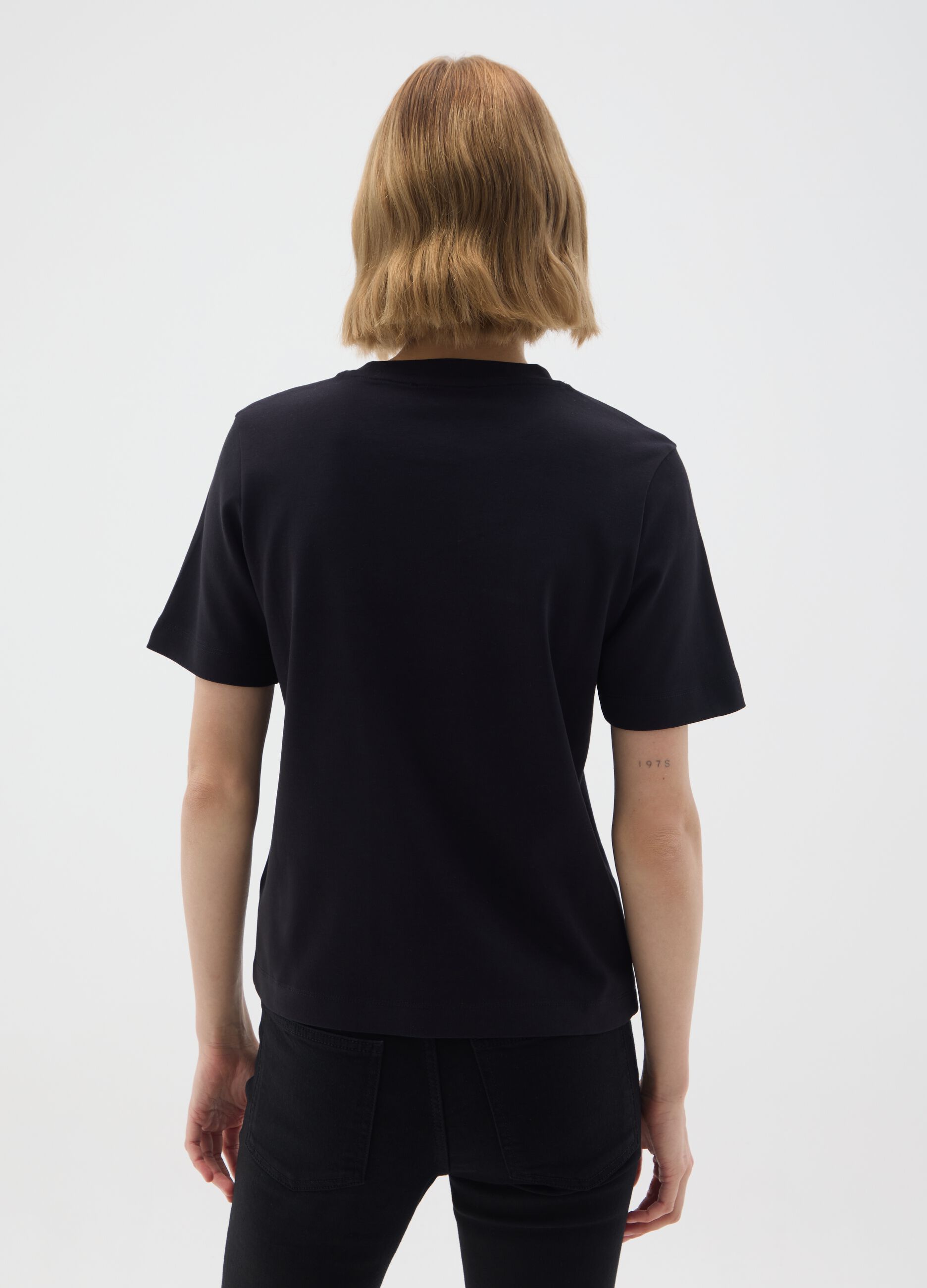 T-shirt in puro cotone nero regular fit