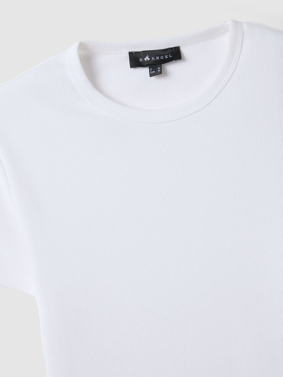 White slim fit stretch cotton t-shirt_5