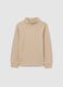 Children's beige turtleneck jumper in pure cotton regular fit_0
