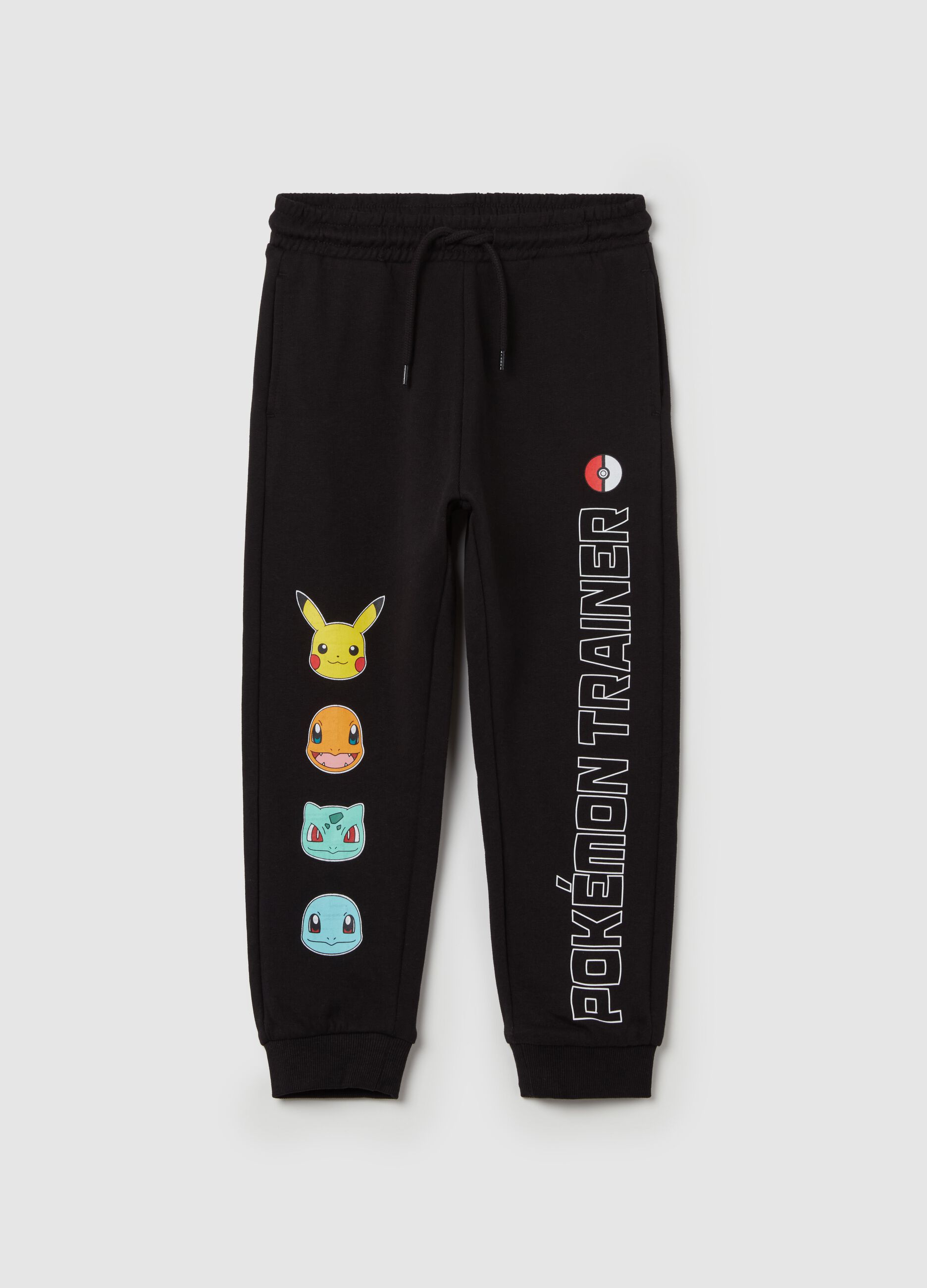 Joggers with drawstring and Pokemon print