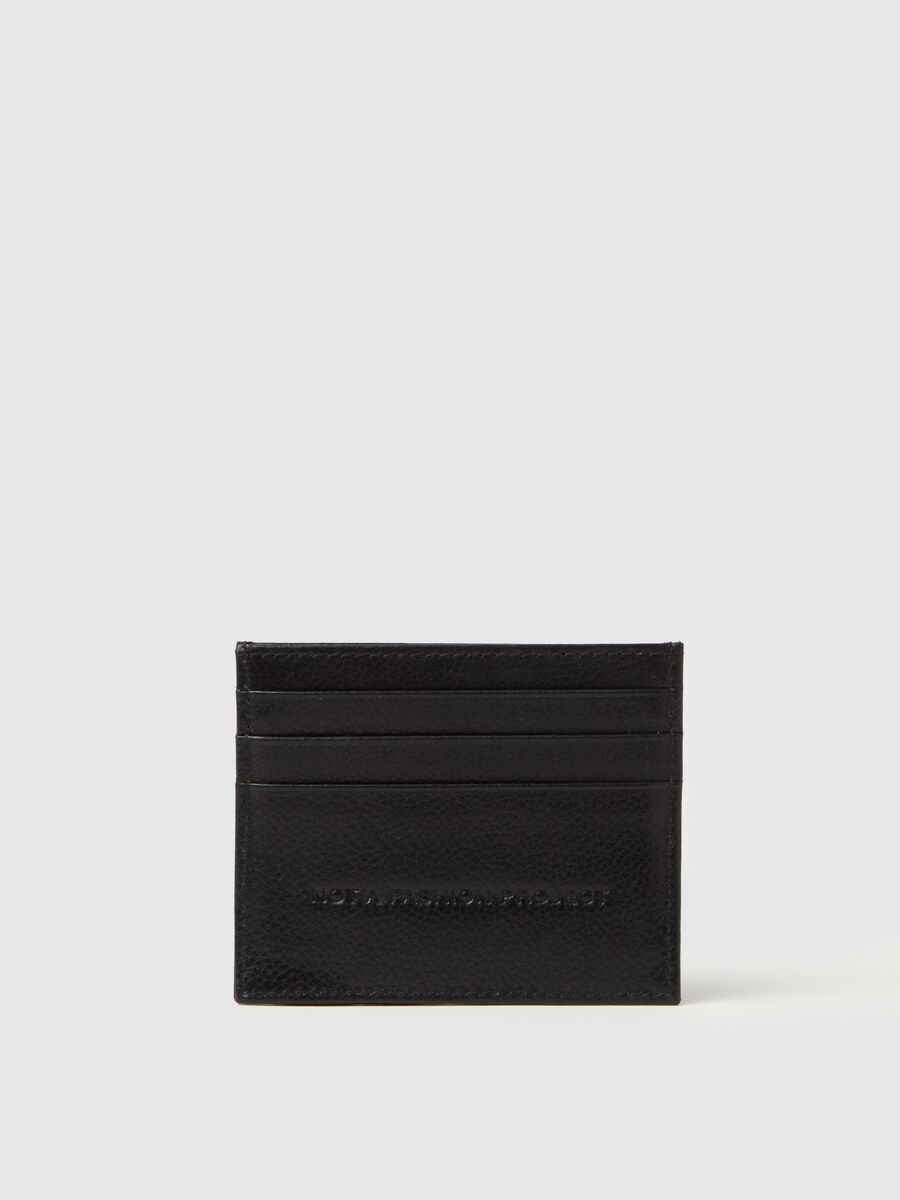 Textured-effect leather card holder_1