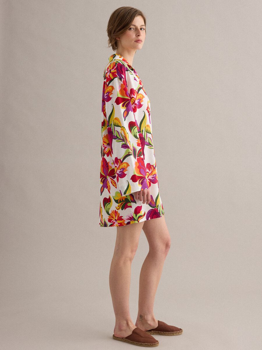 Multicolour viscose-linen blend shirt dress, regular fit_2