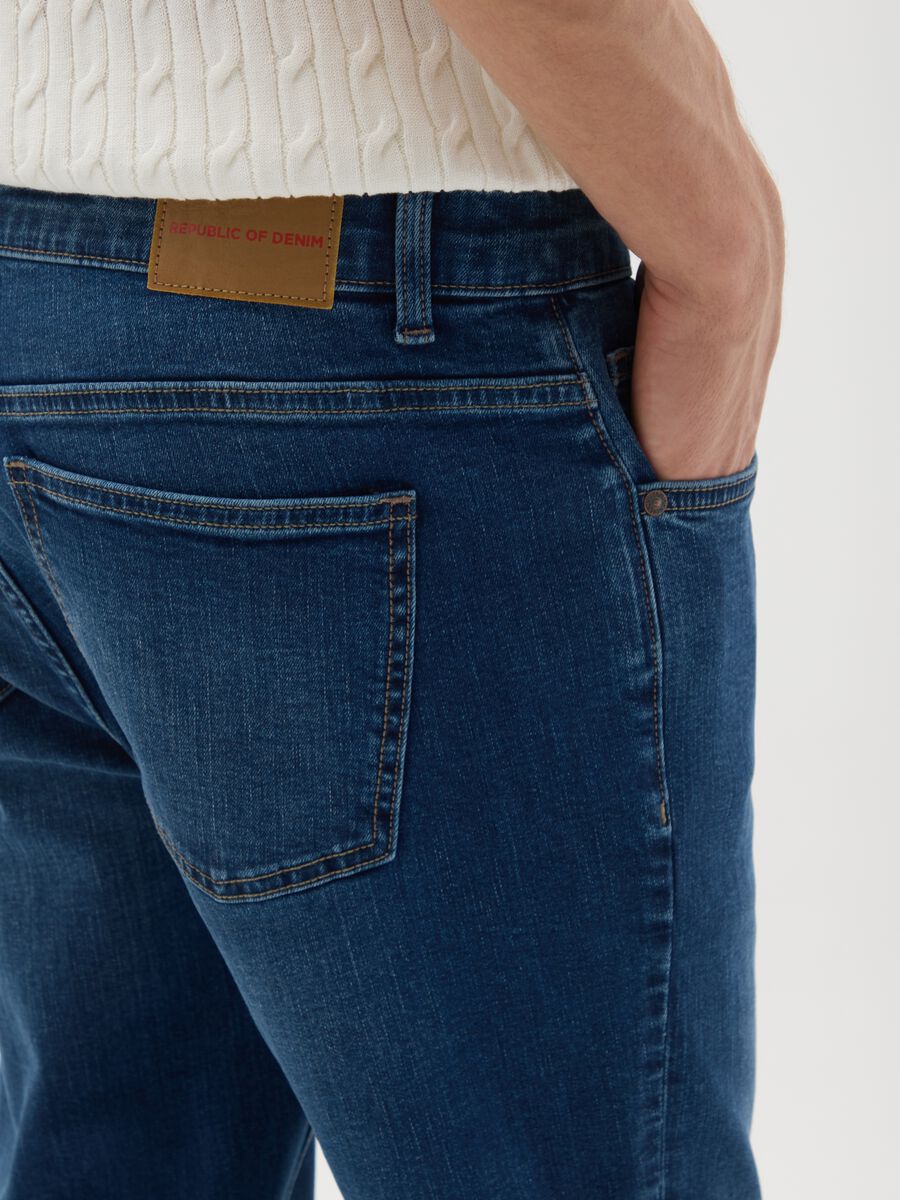 Men's Slim Fit Blue Denim Jeans_2
