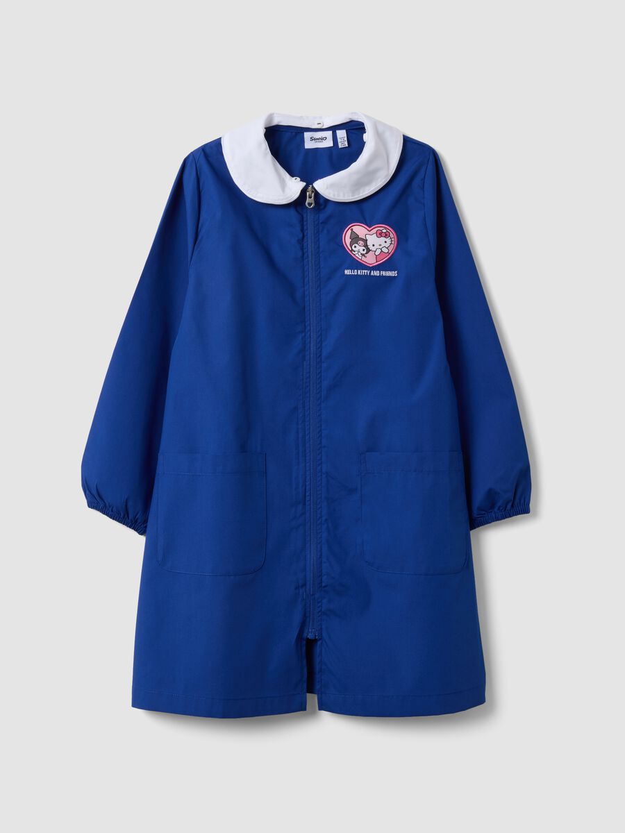 Grembiule blu per la scuola con ricamo Hello Kitty per bambina_0