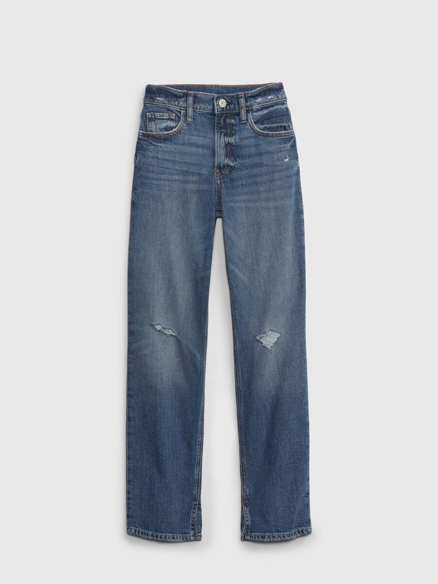 Straight-fit jeans with abrasions_0