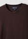 Brown crew-neck T-shirt in stretch cotton-modal blend, regular fit_2