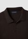 Brown striped short-sleeve pure cotton polo in regular fit_5