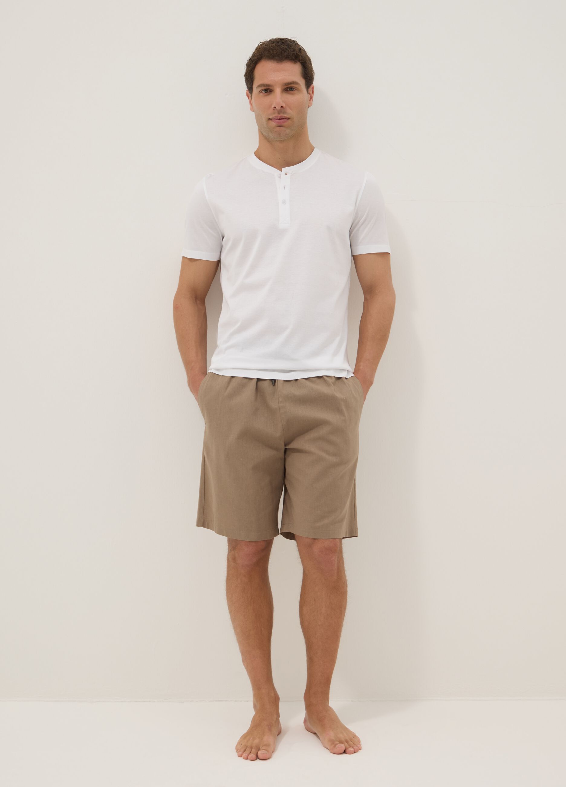 White pure cotton regular-fit T-shirt