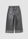 Jeans denim grigi in puro cotone straight fit per bambina_1