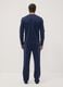 Blue pure organic cotton pyjamas with Henley neckline, regular fit_3
